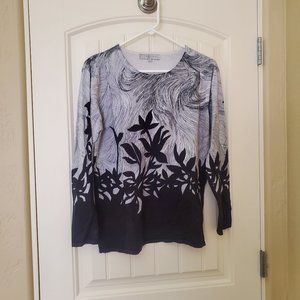Black and White Floral Sweater
